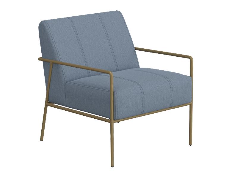 Image of Aragon - Armchair - Blue / Gold
