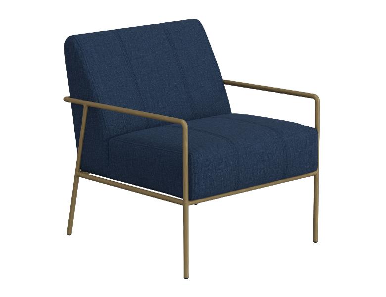 Image of Aragon - Armchair - Dark Blue / Gold