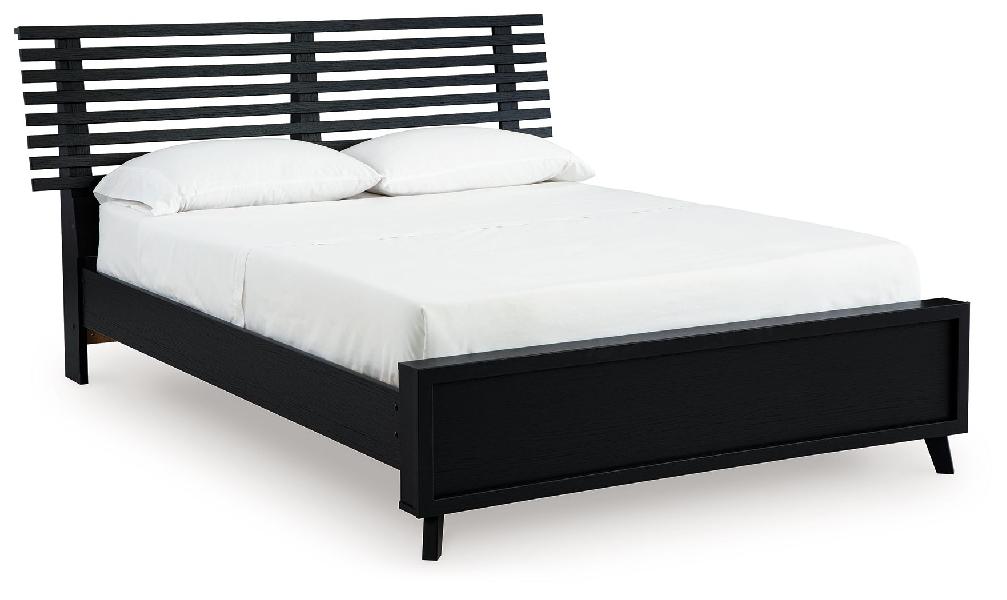 Image of Danziar - Queen Slat Panel Bed - Black