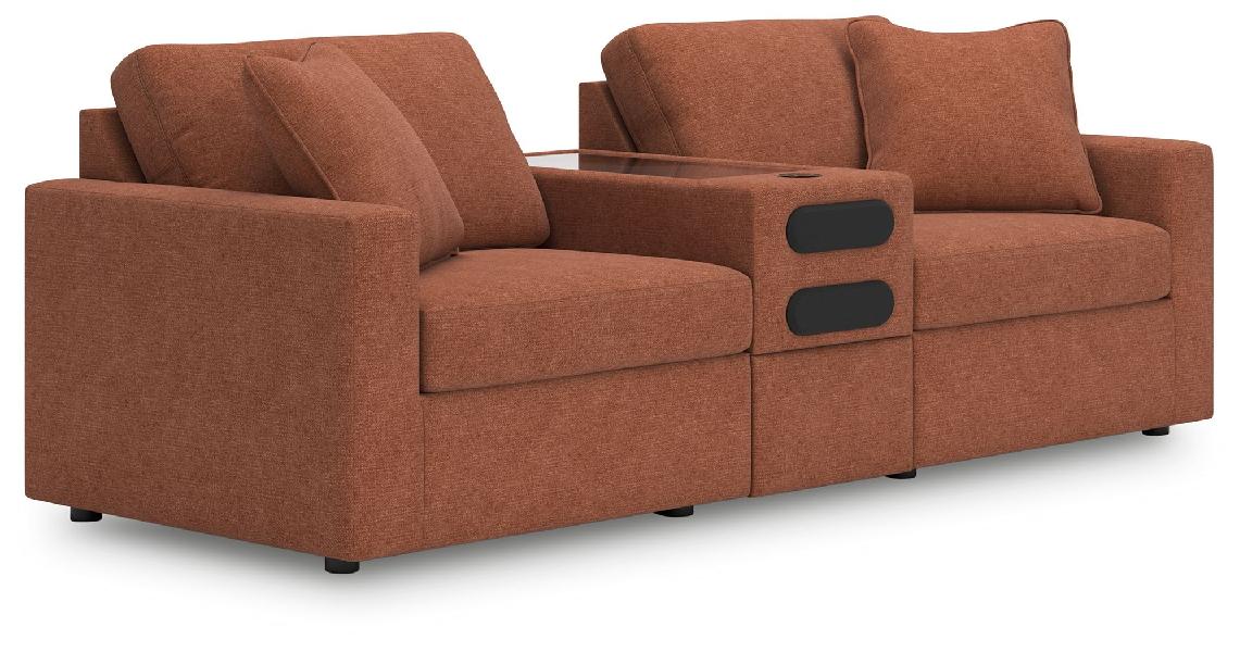 Image of Modmax - 3-Piece Sectional With Audio System Console - Spice