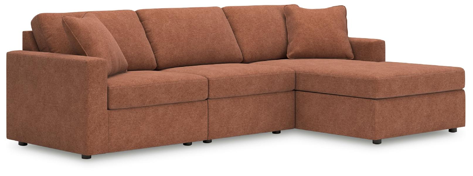 Image of Modmax - 3-Piece Sectional With Raf Corner Chaise - Spice