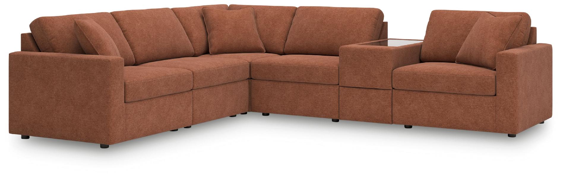 Image of Modmax - 6-Piece Sectional With Storage Console - Spice