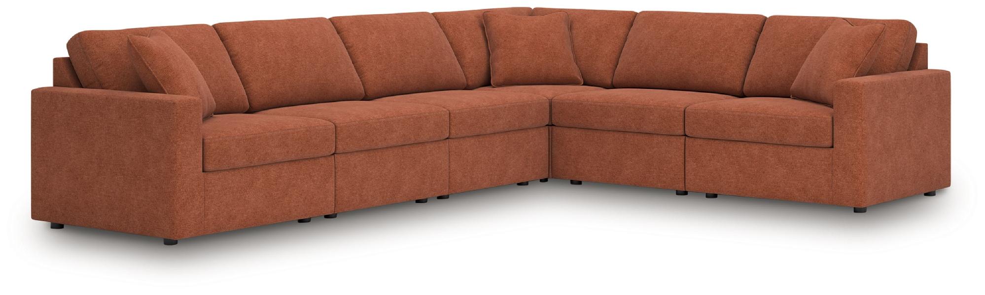 Image of Modmax - 6-Piece Sectional With Laf Corner Chair And Raf Corner Chair - Spice