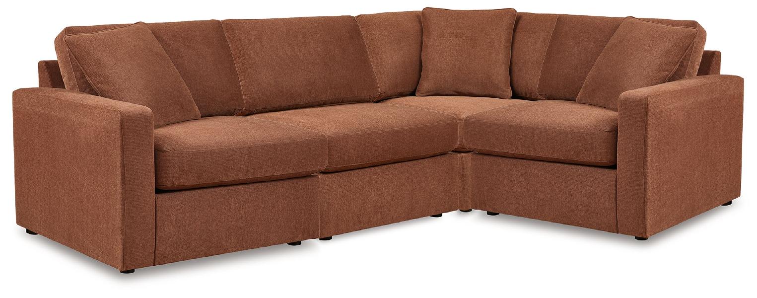Image of Modmax - 4-Piece Sectional With LAF / RAF Corner Chairs - Spice