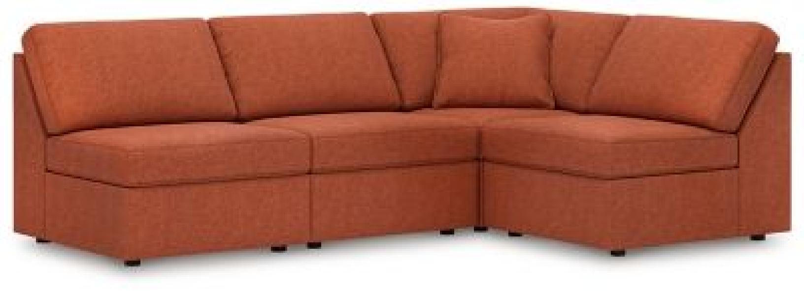 Image of Modmax - 4-Piece Sectional With 3 Armless Chairs - Spice