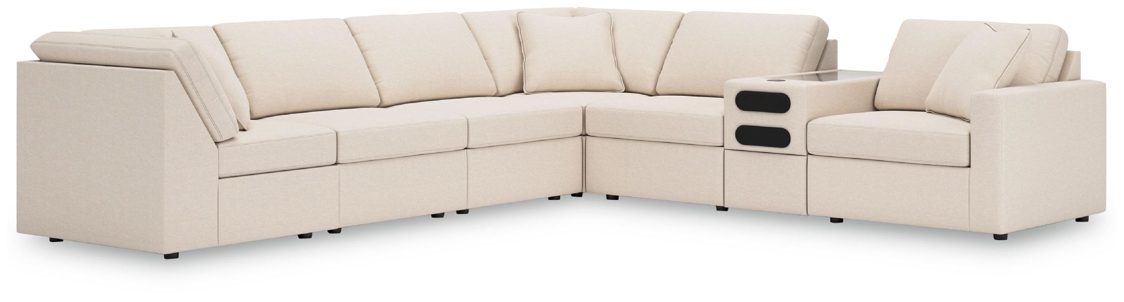 Image of Modmax - 7-Piece Sectional With Audio System Console - Oyster