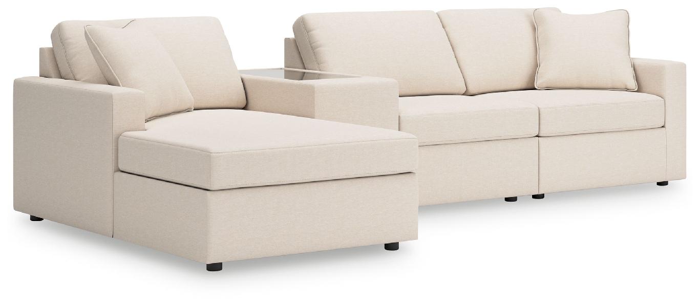 Image of Modmax - 4-Piece Sectional With Laf Corner Chaise And Storage Console - Oyster