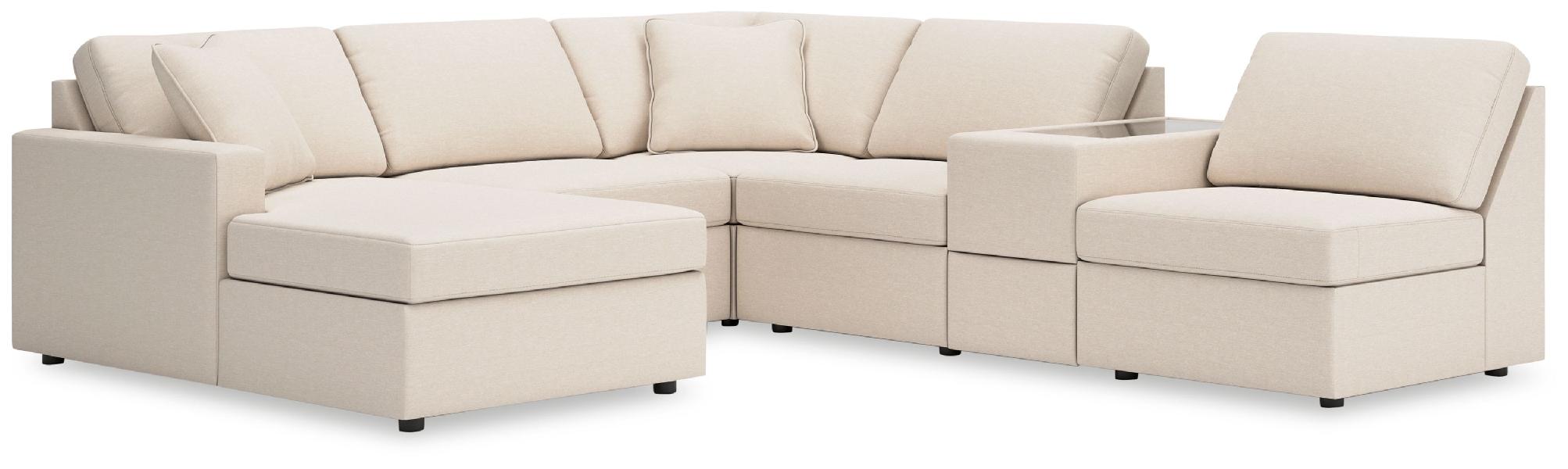Image of Modmax - 6-Piece Sectional With Laf Corner Chaise And Storage Console - Oyster