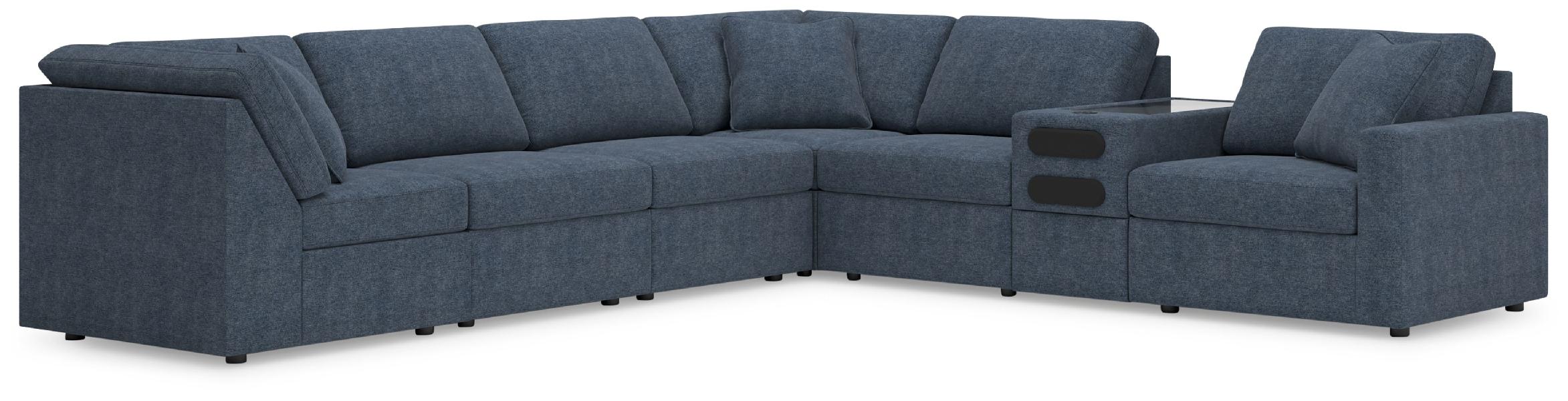 Image of Modmax - 7-Piece Sectional With Audio System Console - Ink