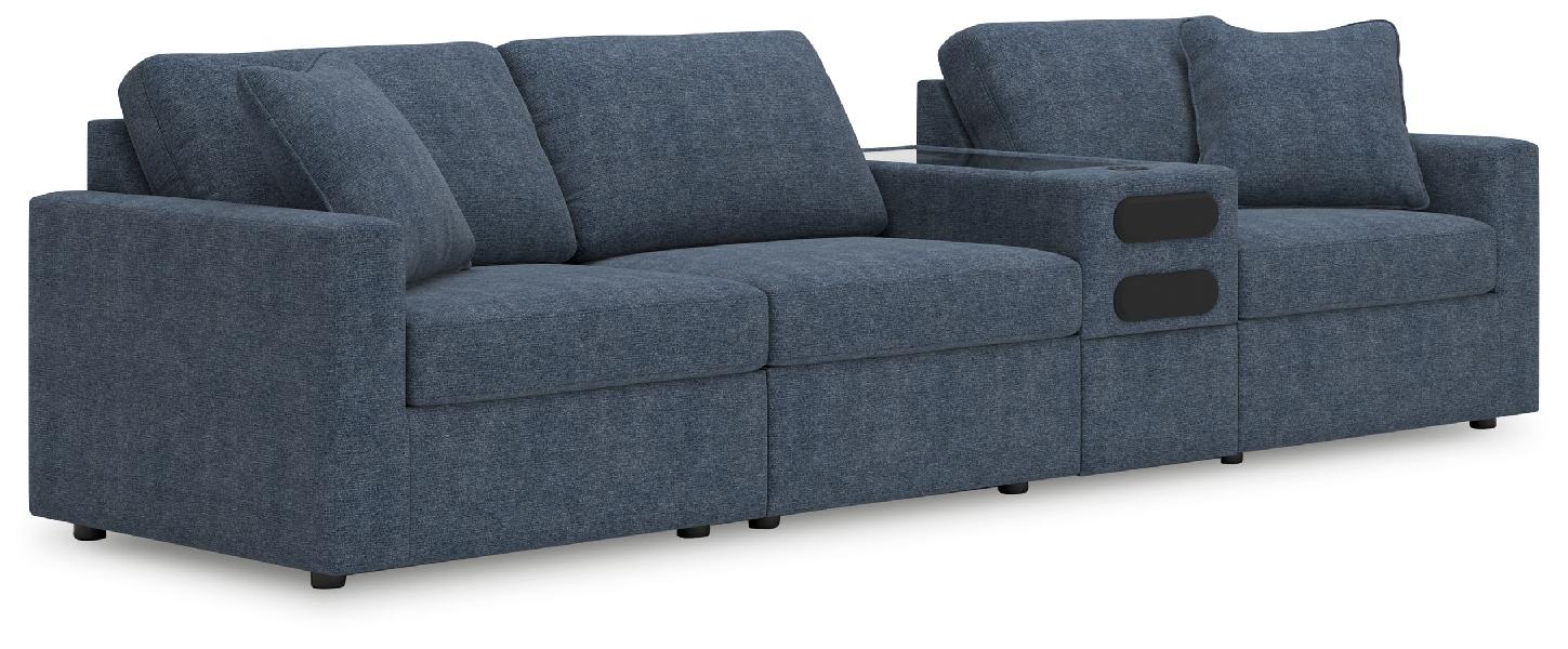 Image of Modmax - 4-Piece Sectional With Audio System Console - Ink