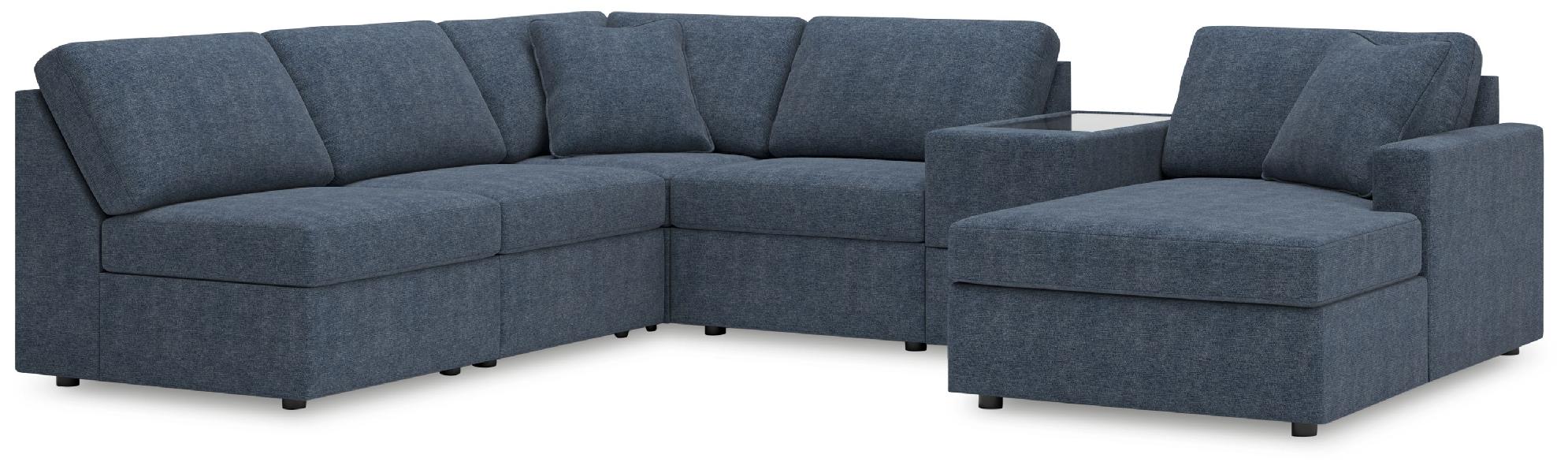 Image of Modmax - 6-Piece Sectional With Raf Corner Chaise And Storage Console - Ink