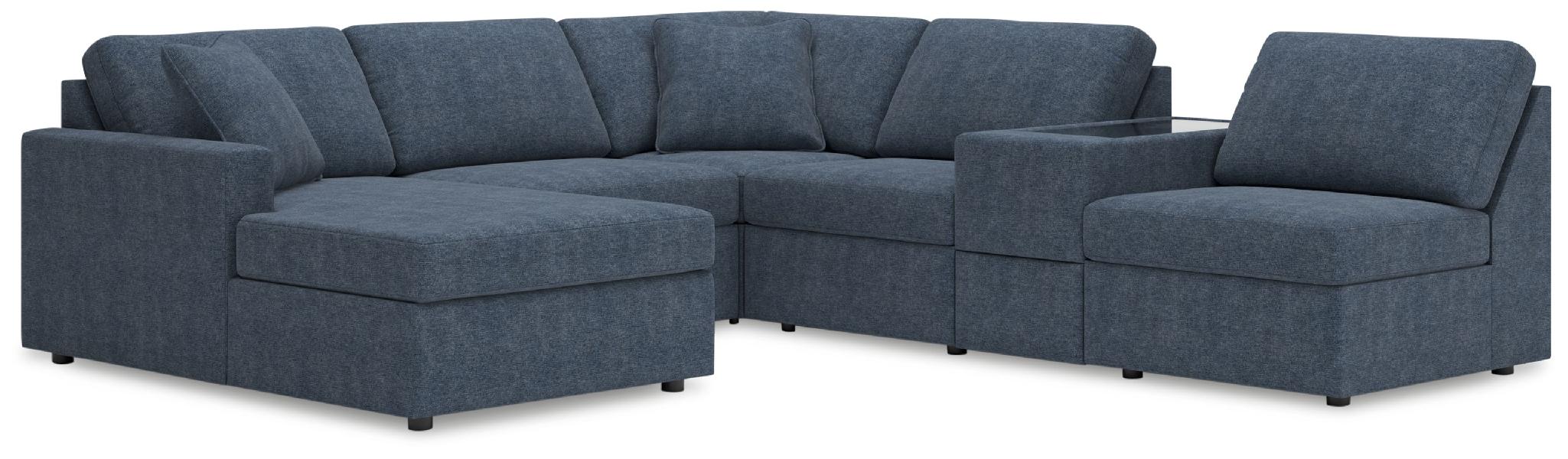 Image of Modmax - 6-Piece Sectional With Laf Corner Chaise And Storage Console - Ink