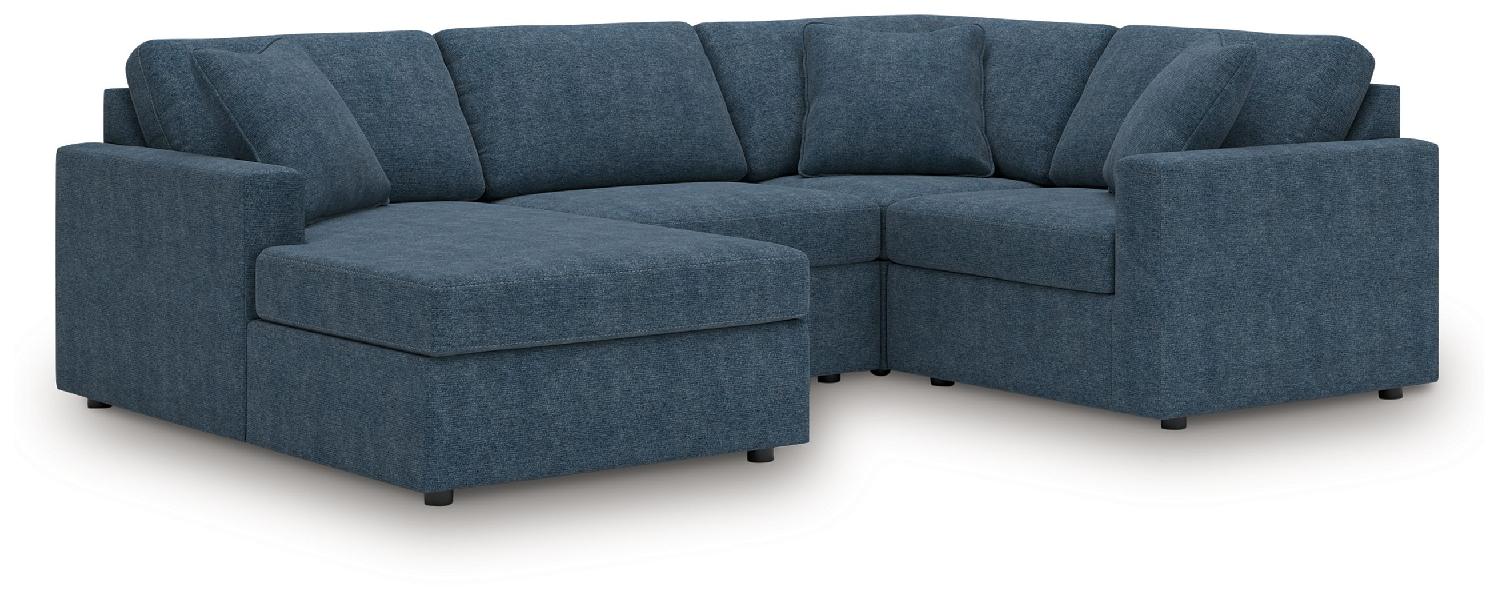 Image of Modmax - 4-Piece Sectional With Laf Corner Chaise, With Raf Corner Chair - Ink