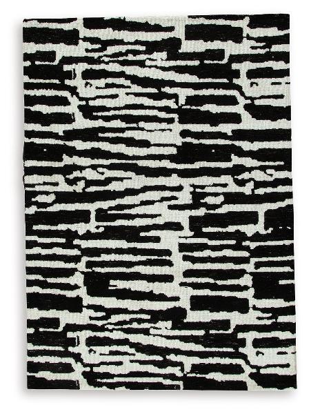 Image of Bramshaw - 5' x 7' Rug - Black / Ivory