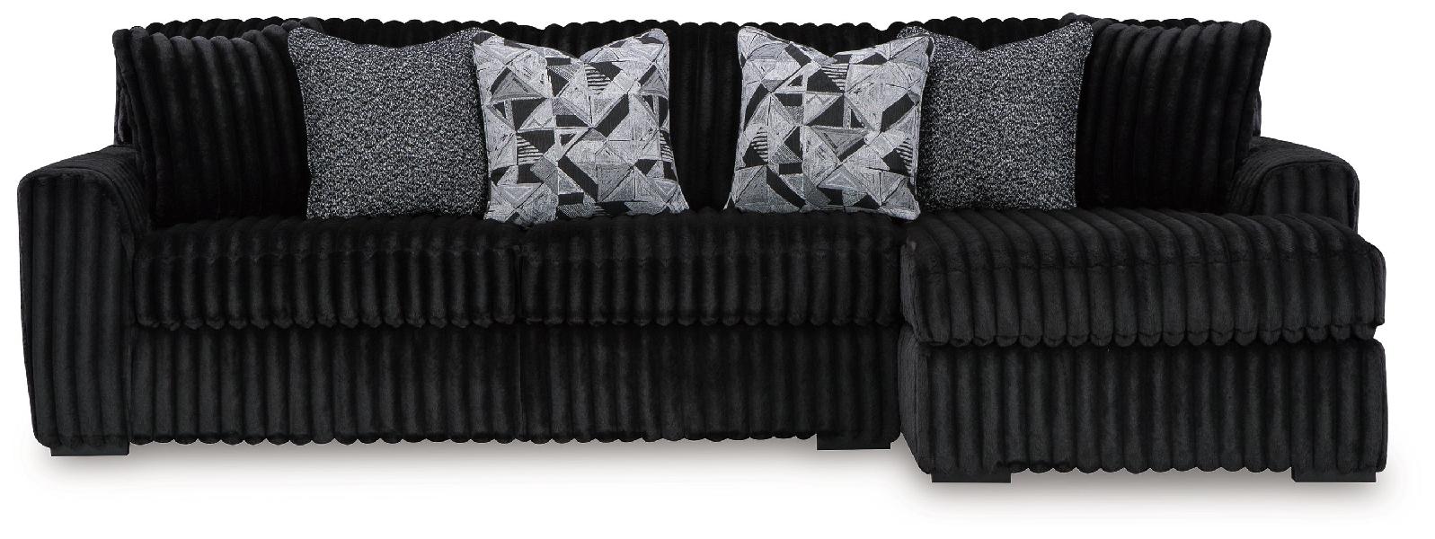 Image of Midnight-Madness - 2-Piece Sectional Sofa With Raf Corner Chaise - Onyx