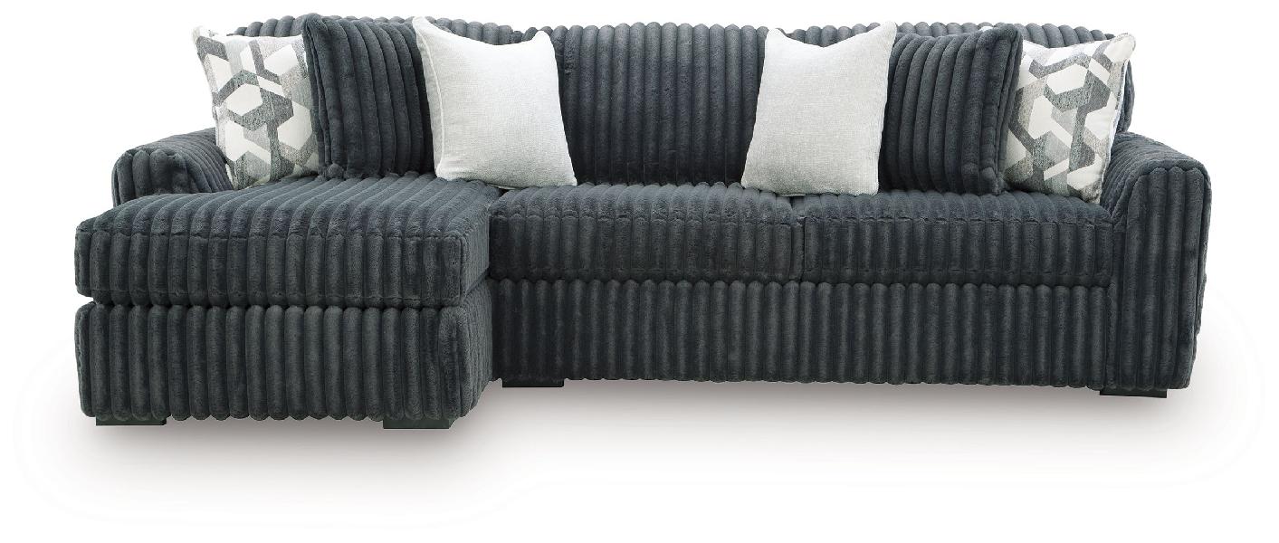Image of Midnight-Madness - 2-Piece Sectional Sofa With LAF Corner Chaise - Gunmetal