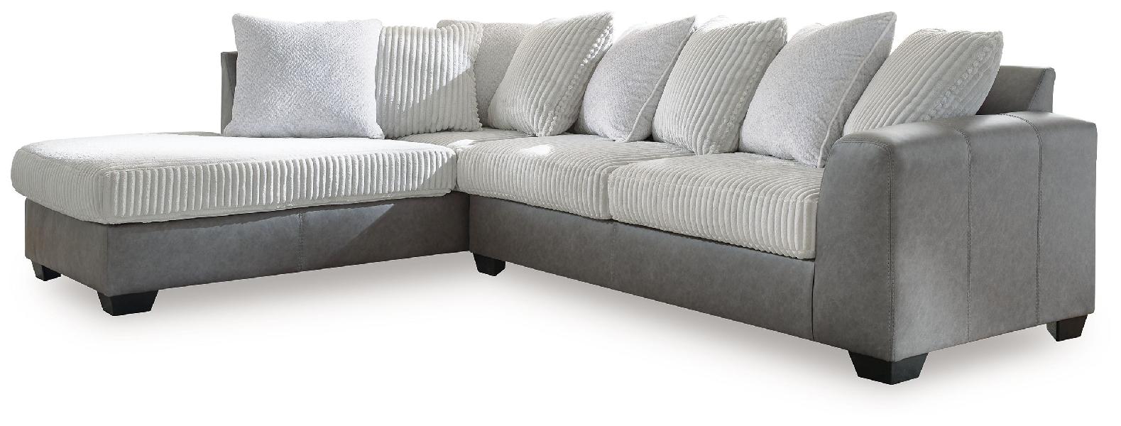 Image of Clairette Court - 2-Piece Sectional With Laf Corner Chaise - Alloy