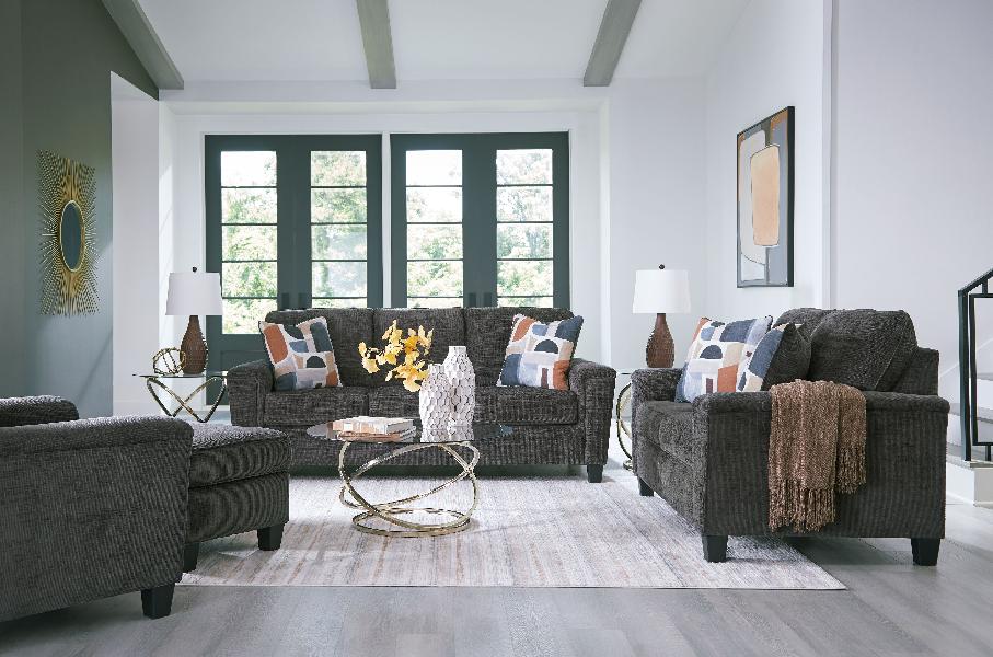 Image of Erinslane - 4 Pc. - Sofa, Loveseat, Chair, Ottoman - Dusk