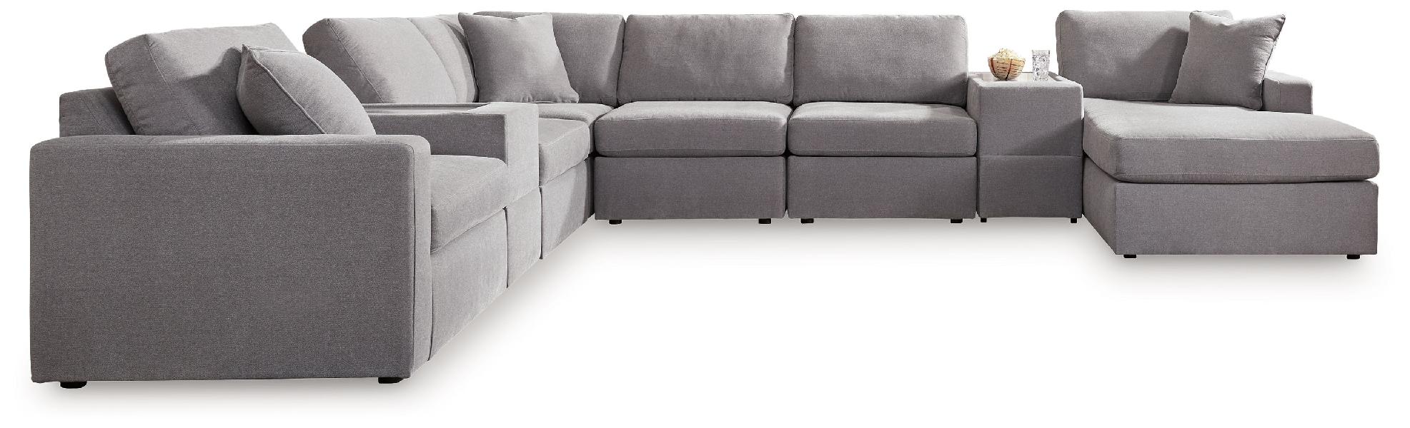 Image of Modmax - 8-Piece Sectional With Raf Corner Chaise And 2 Storage Consoles - Granite