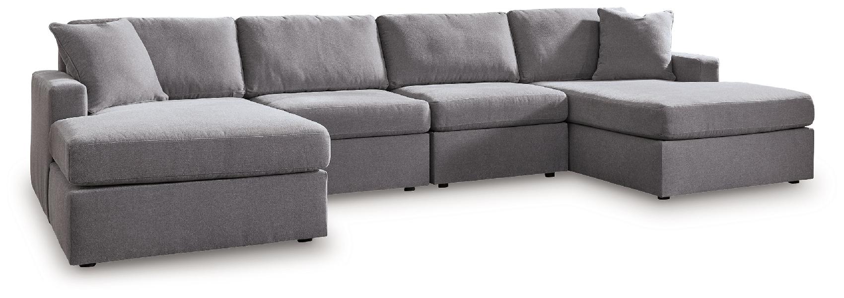 Image of Modmax - 4-Piece Sectional With Laf And Raf Corner Chaises - Granite