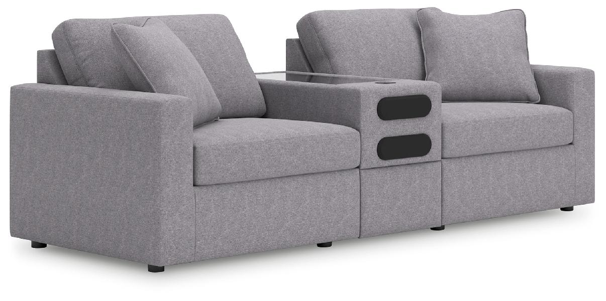 Image of Modmax - 3-Piece Sectional With Audio System Console - Granite