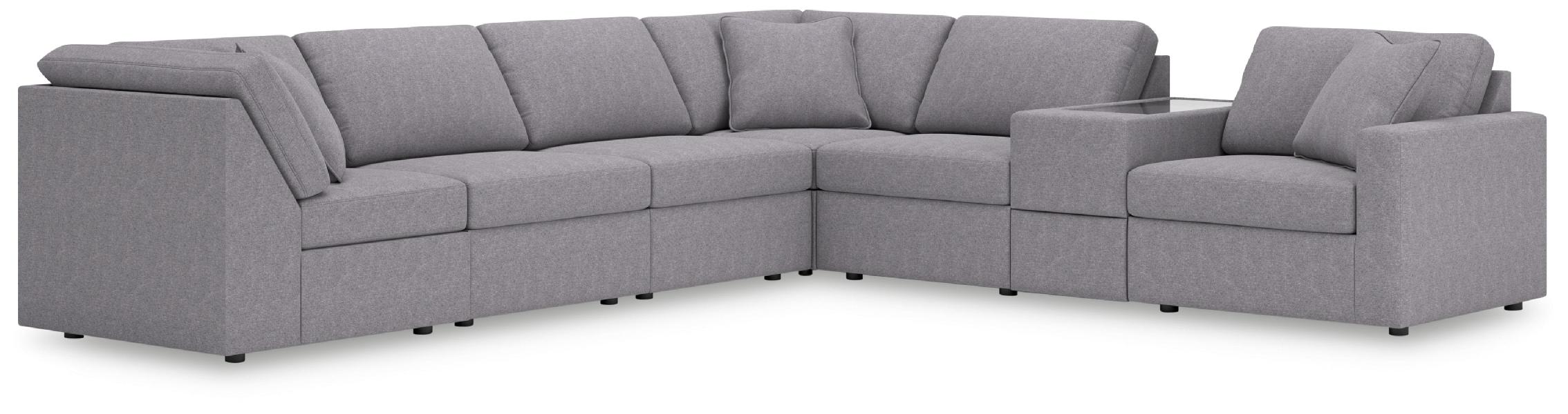 Image of Modmax - 7-Piece Sectional With Storage Console And Raf Corner Chair - Granite