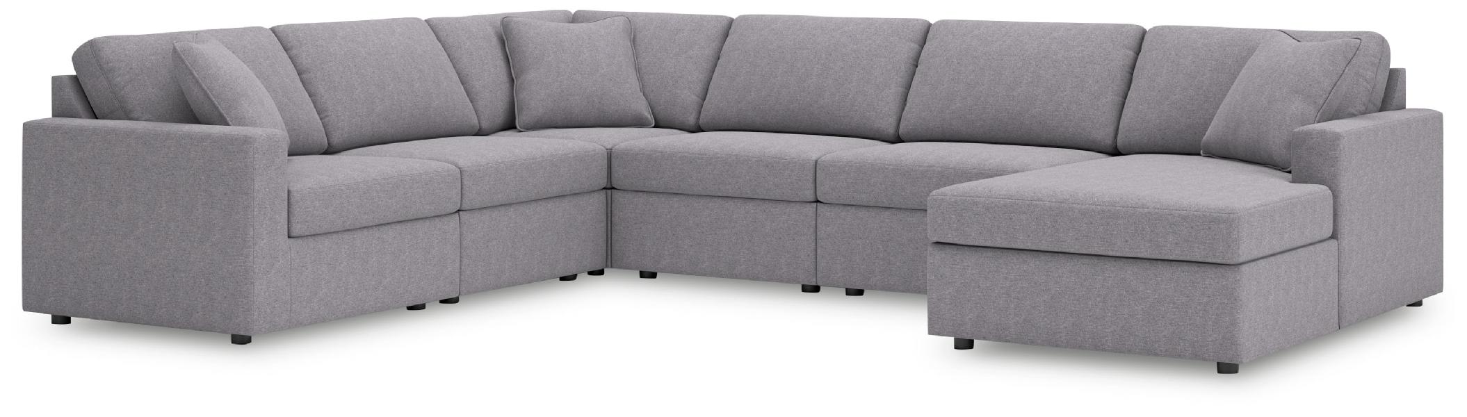 Image of Modmax - 6-Piece Sectional With Raf Corner Chaise - Granite