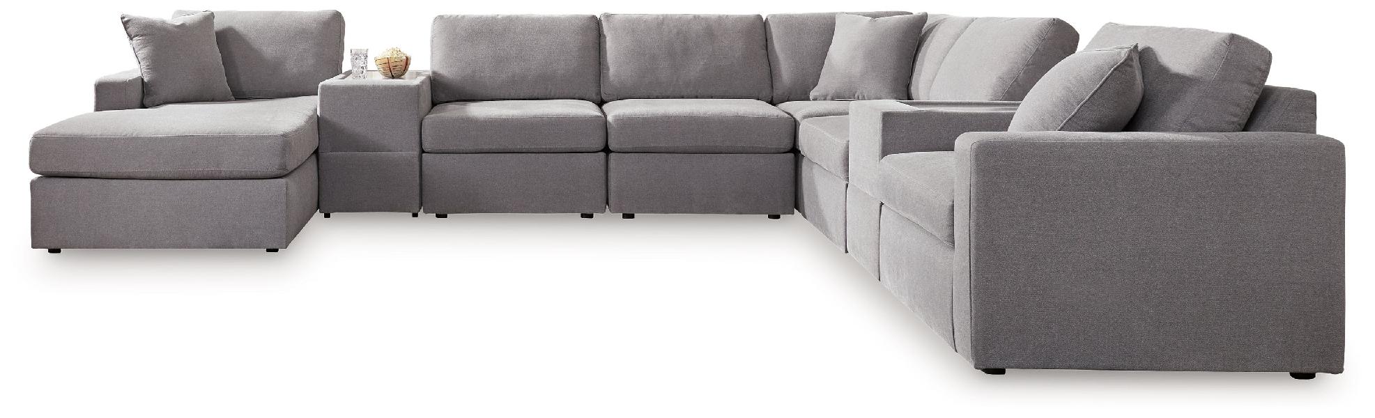 Image of Modmax - 8-Piece Sectional With Laf Corner Chaise And Storage Consoles - Granite