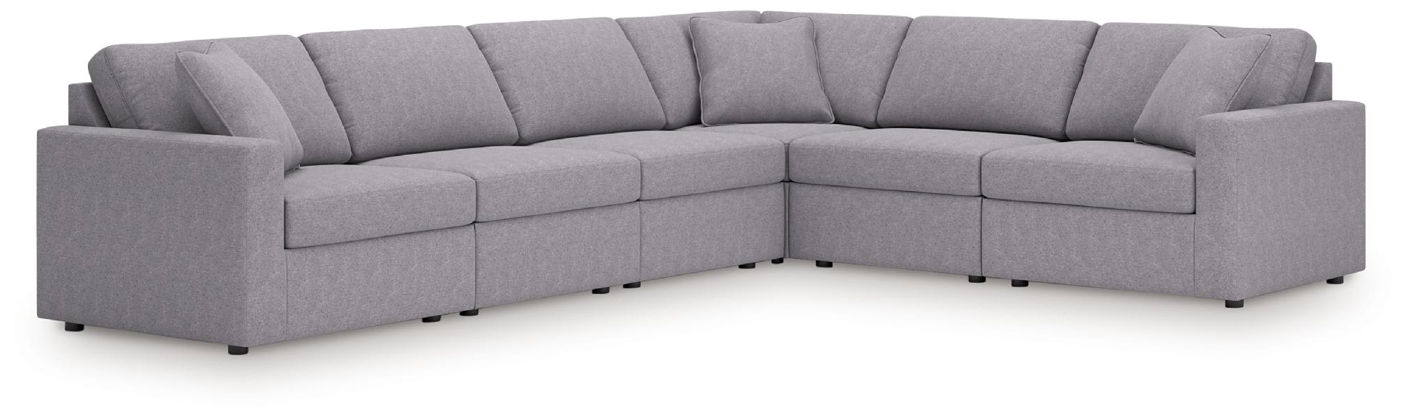 Image of Modmax - 6-Piece Sectional With Laf Corner Chair And Raf Corner Chair - Granite