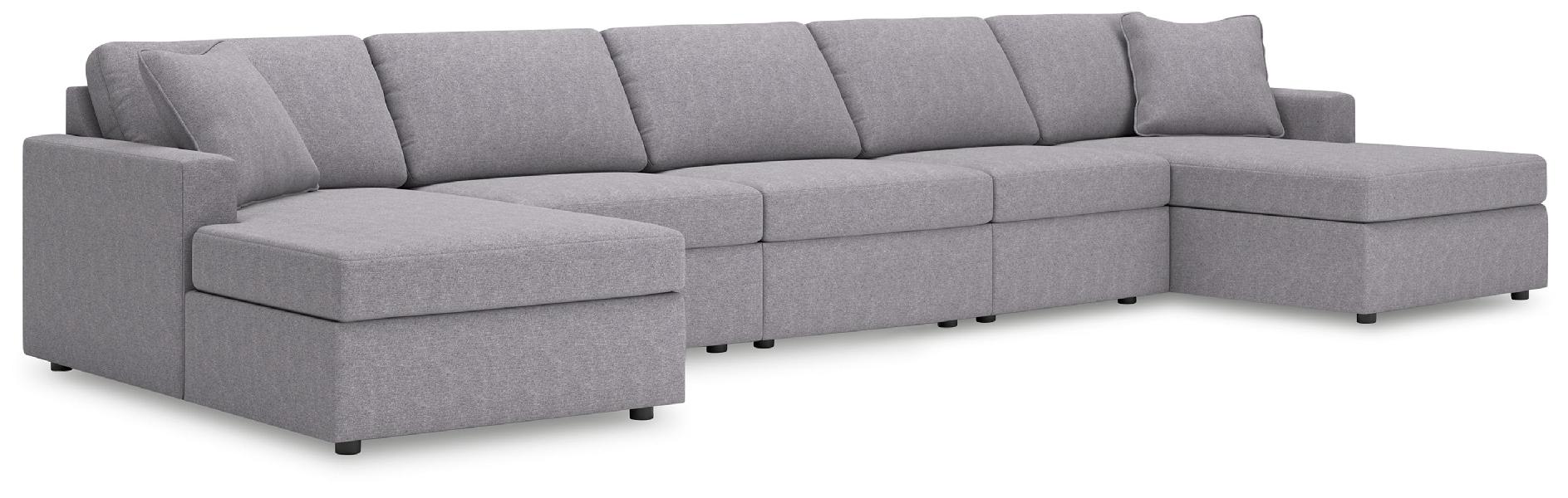 Image of Modmax - 5-Piece Double Chaise Sectional - Granite