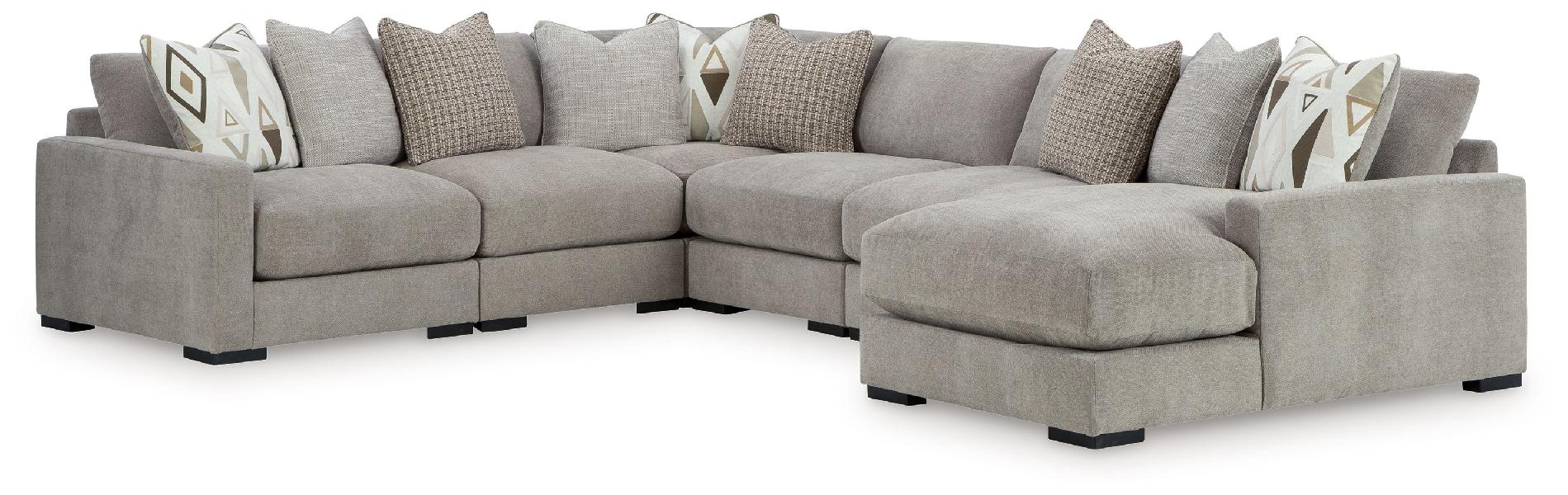 Image of Aslan Court - 6-Piece Sectional With RAF Corner Chaise - Pebble