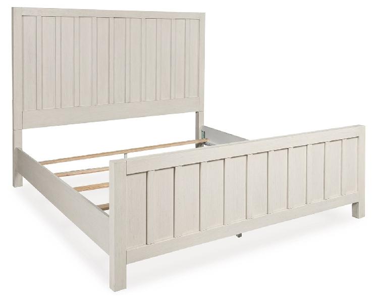 Image of Shaybrock - King Panel Bed - Antique White