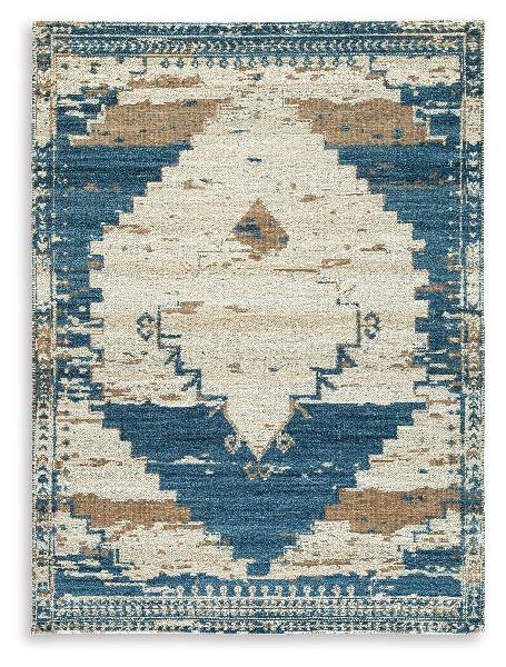 Image of Varnler - 8' x 10' Rug - Blue / Brown / Tan