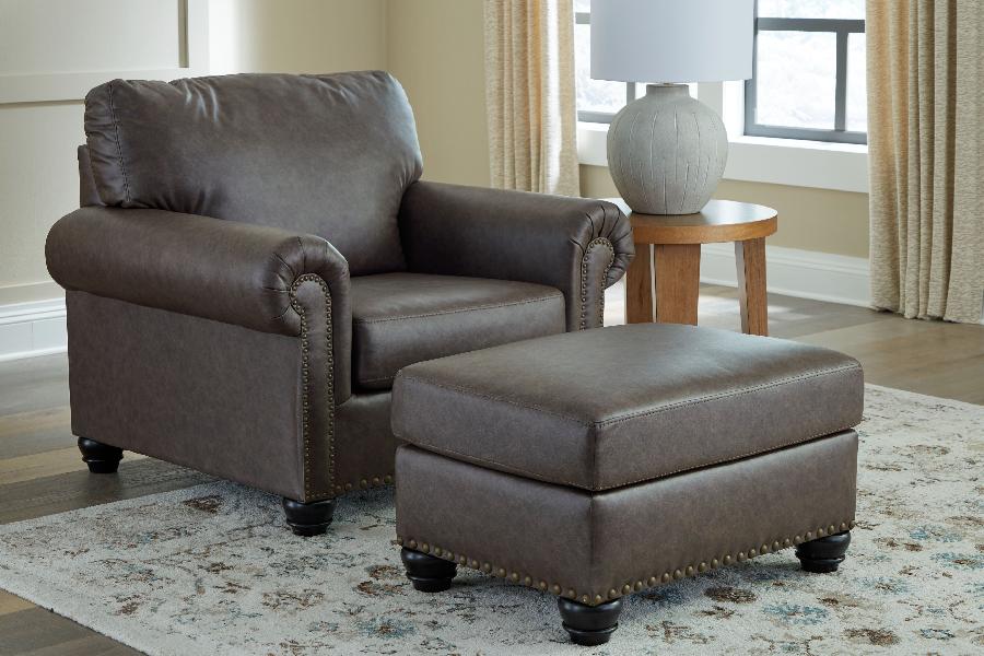 Image of Roxmere - 2 Pc. - Chair, Ottoman - Umber