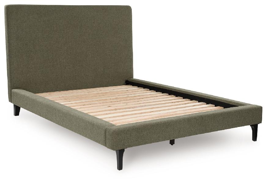 Image of Chirason - Full Upholstered Bed With Roll Slats - Sage Green