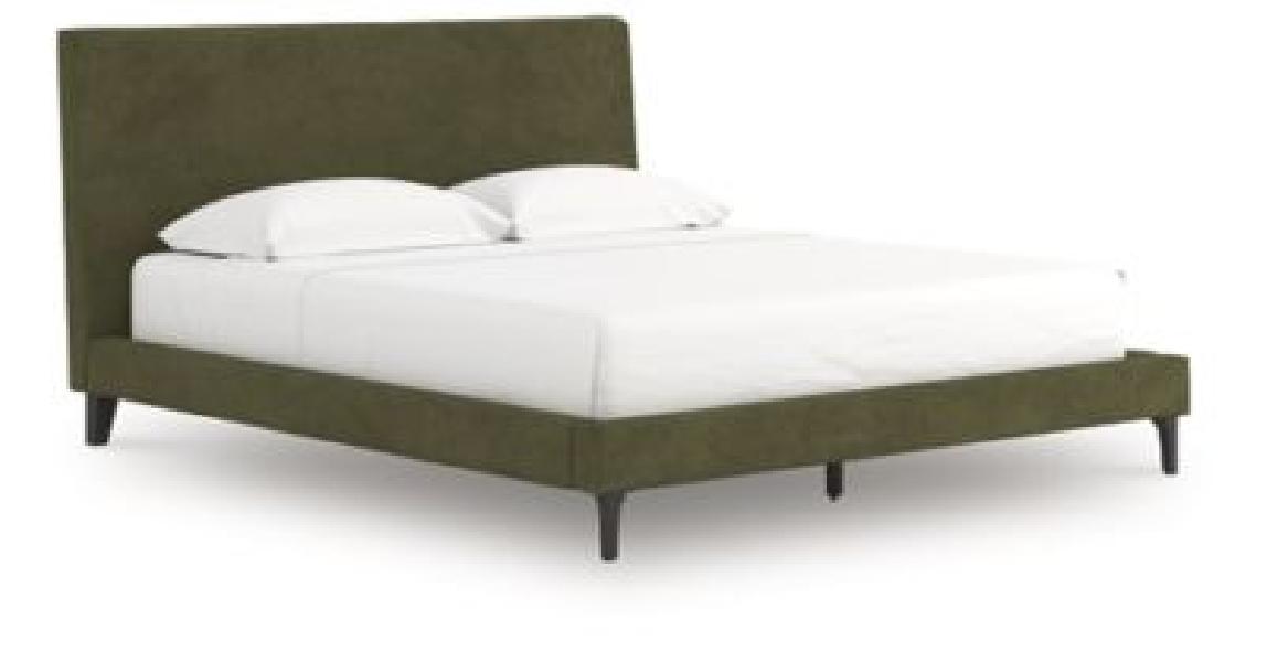 Image of Chirason - California King Upholstered Bed With Roll Slats - Sage Green