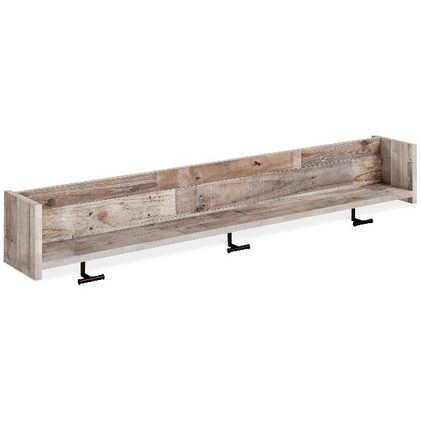 Neilsville - Wall Mounted Coat Rack w/Shelf - Whitewash