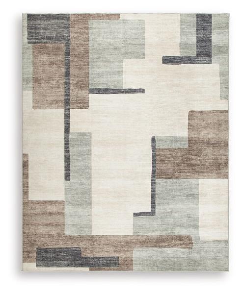 Image of Larkport - 8' x 10' Washable Rug - Cream / Brown / Gray