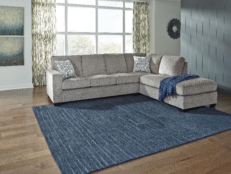 Image of Altari - Right Arm Facing Corner Chaise With Sleeper 2 Pc Sectional - Alloy
