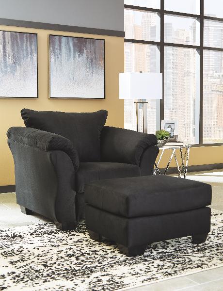 Image of Darcy - 2 Pc. - Chair with Ottoman - Black