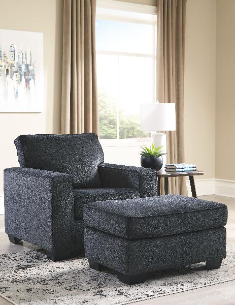 Image of Altari - 2 Pc. - Chair With Ottoman - Slate