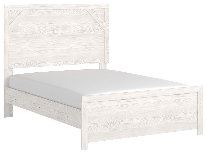 Image of Gerridan - Full Panel Bed - White / Gray
