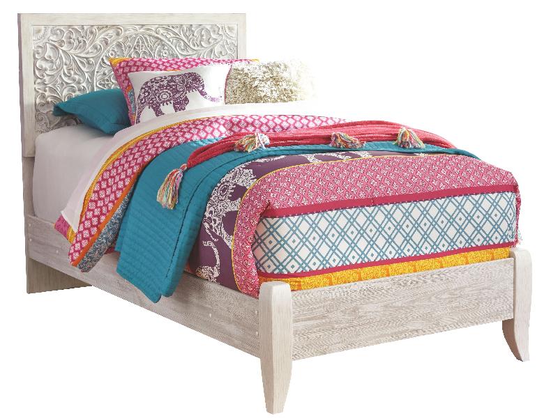 Image of Paxberry - Twin Panel Bed - Whitewash