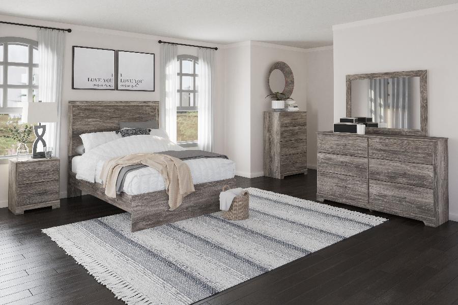 Image of Ralinksi - 7 Pc. - Dresser, Mirror, Chest, Full Panel Bed, 2 Nightstands - Gray