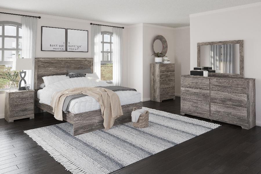 Image of Ralinksi - 5 Pc. - Dresser, Mirror, Chest, Queen Panel Bed - Gray