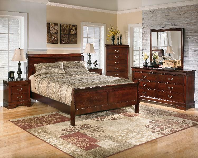 Image of Alisdair - 6 Pc. - Dresser, Mirror, Chest, California King Sleigh Bed, Nightstand - Dark Brown
