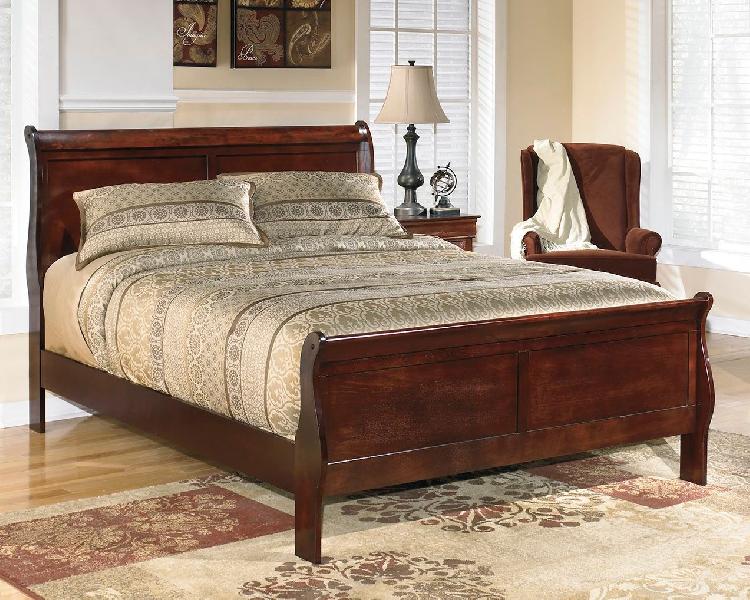 Image of Alisdair - Queen Sleigh Bed - Dark Brown
