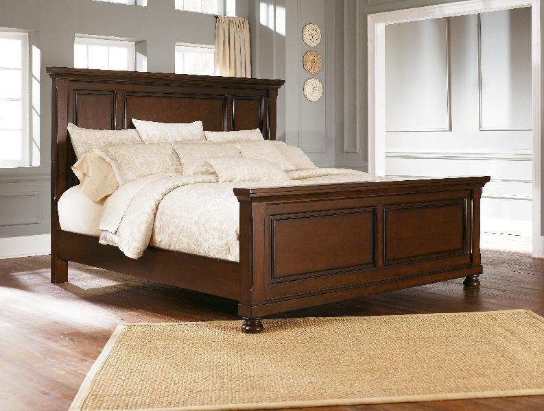 Porter - King Panel Bed - Rustic Brown