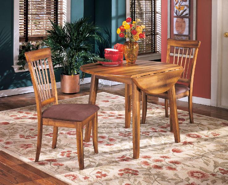 Image of Berringer - 3 Pc. - Drop Leaf Table, 2 Side Chairs - Rustic Brown