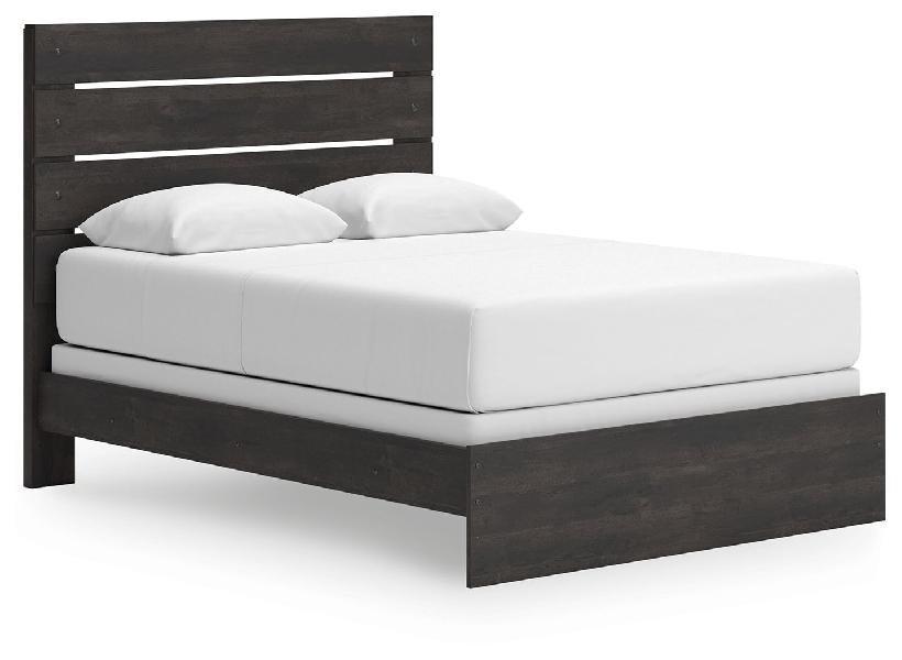 Image of Hollivern - Queen Panel Bed - Dark Gray